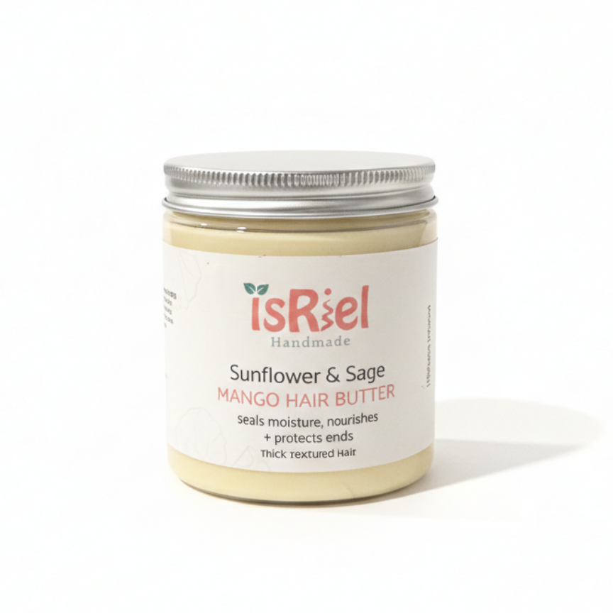 vegan sunflower and sage hair butter for dry textured hair